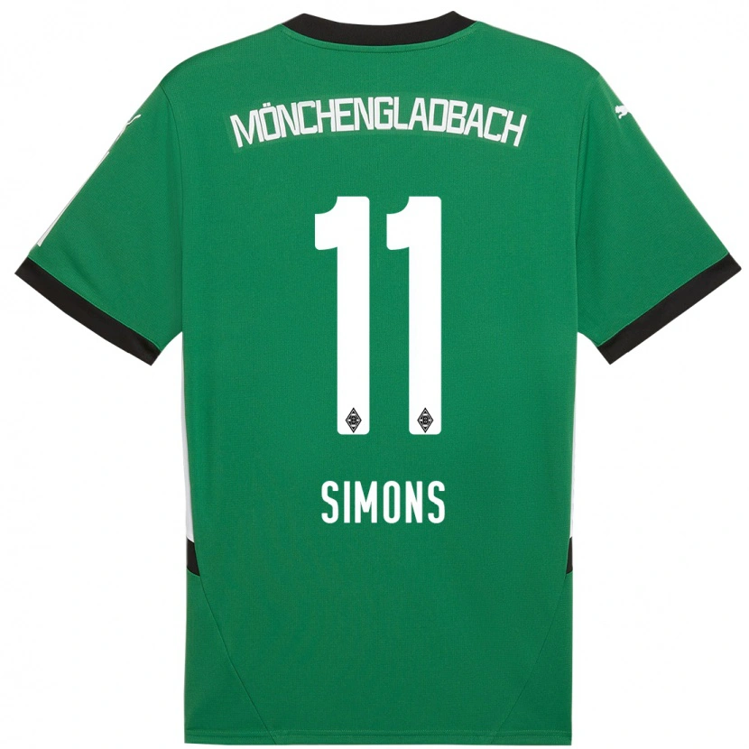 Danxen Donna Maglia Kelly Simons #11 Verde Bianco Kit Gara Away 2024/25 Maglietta