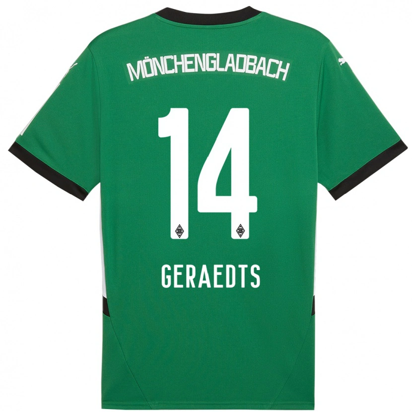 Danxen Donna Maglia Kelsey Geraedts #14 Verde Bianco Kit Gara Away 2024/25 Maglietta