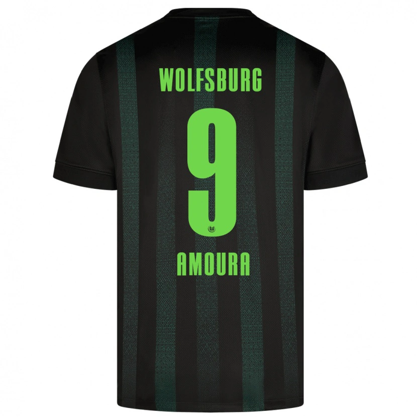 Danxen Donna Maglia Mohamed Amoura #9 Verde Scuro Kit Gara Away 2024/25 Maglietta
