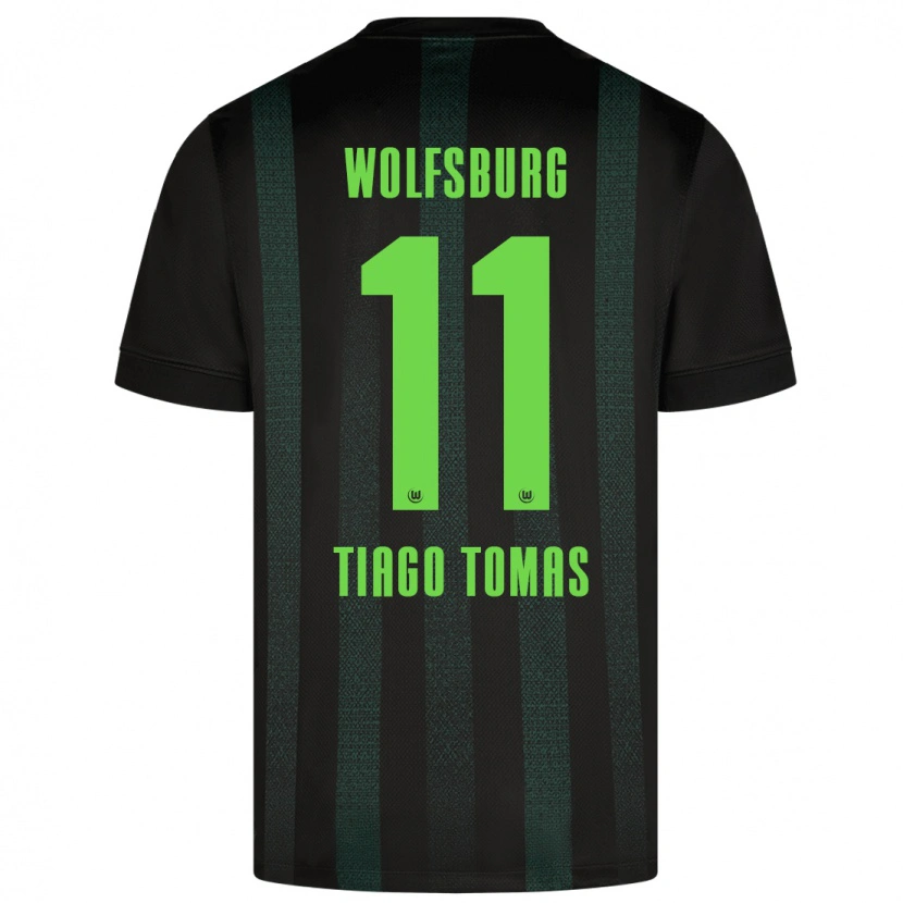 Danxen Donna Maglia Tiago Tomás #11 Verde Scuro Kit Gara Away 2024/25 Maglietta
