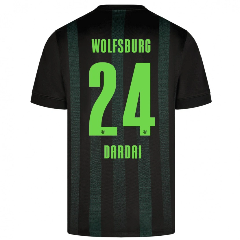 Danxen Donna Maglia Bence Dárdai #24 Verde Scuro Kit Gara Away 2024/25 Maglietta