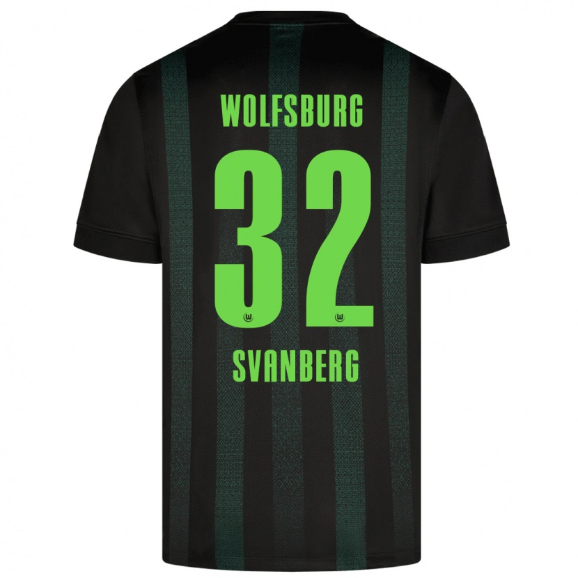 Danxen Donna Maglia Mattias Svanberg #32 Verde Scuro Kit Gara Away 2024/25 Maglietta