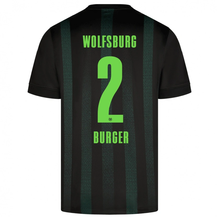 Danxen Donna Maglia Jan Bürger #2 Verde Scuro Kit Gara Away 2024/25 Maglietta