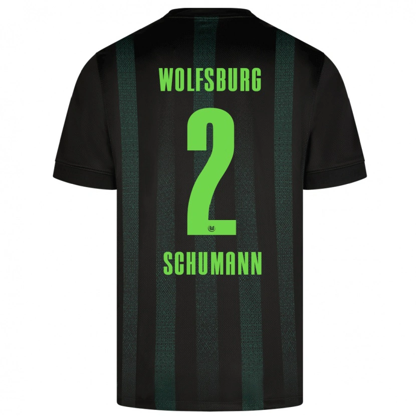 Danxen Donna Maglia Anton Schumann #2 Verde Scuro Kit Gara Away 2024/25 Maglietta