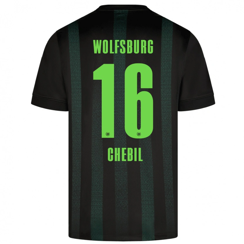 Danxen Donna Maglia Yasin Chebil #16 Verde Scuro Kit Gara Away 2024/25 Maglietta