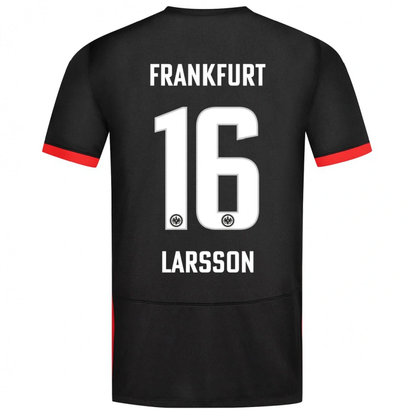 Danxen Donna Maglia Hugo Larsson #16 Nero Kit Gara Away 2024/25 Maglietta