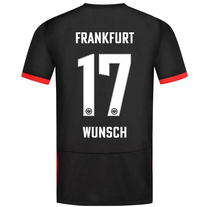 Danxen Donna Maglia Paul Wünsch #17 Nero Kit Gara Away 2024/25 Maglietta