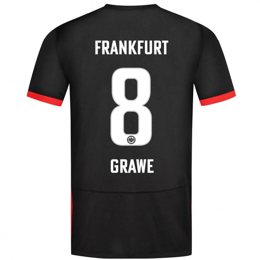 Danxen Donna Maglia Lisanne Gräwe #8 Nero Kit Gara Away 2024/25 Maglietta