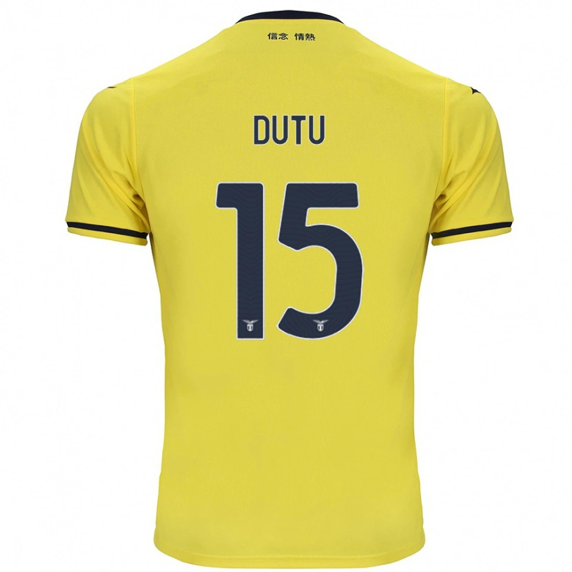 Danxen Donna Maglia Matteo Dutu #15 Giallo Kit Gara Away 2024/25 Maglietta