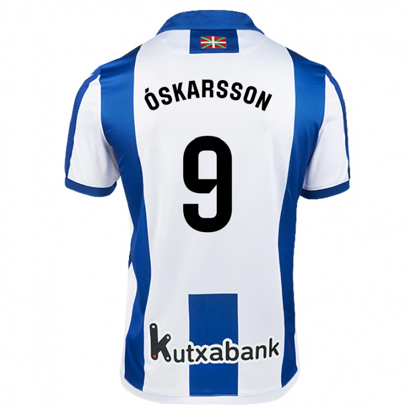 Danxen Donna Maglia Orri Óskarsson #9 Bianco Azzurro Kit Gara Home 2024/25 Maglietta