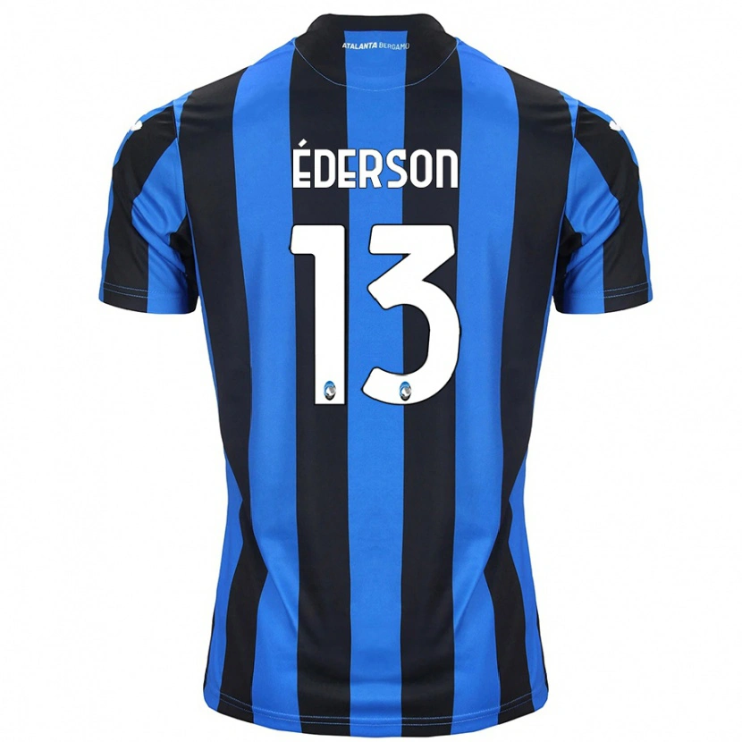Danxen Bambino Maglia Éderson #13 Blu Nero Kit Gara Home 2024/25 Maglietta