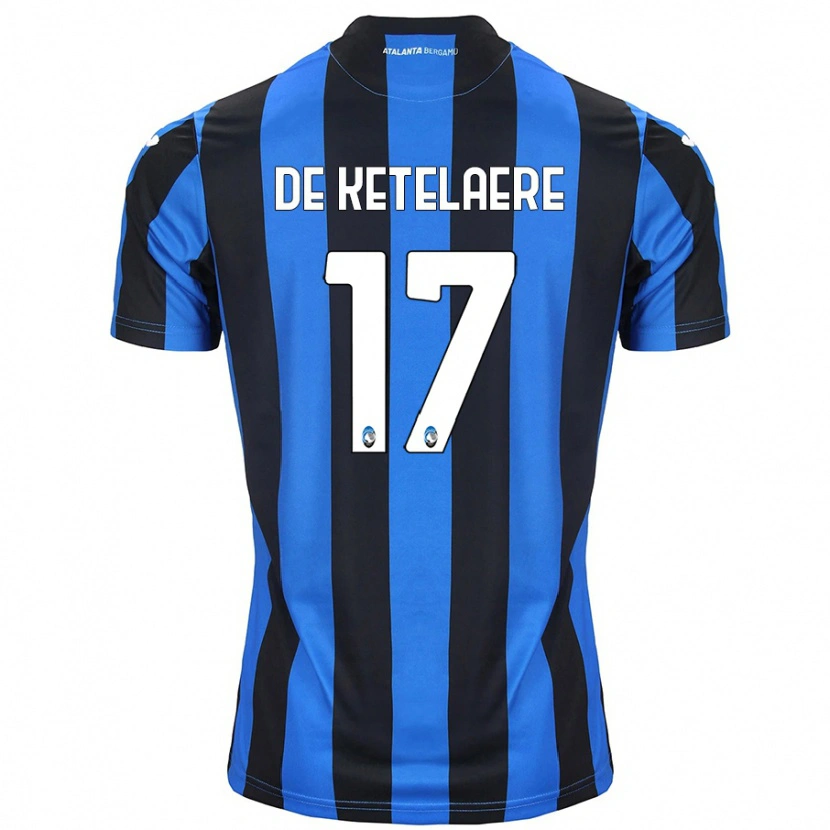 Danxen Bambino Maglia Charles De Ketelaere #17 Blu Nero Kit Gara Home 2024/25 Maglietta