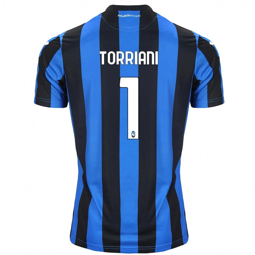 Danxen Bambino Maglia Andrea Torriani #1 Blu Nero Kit Gara Home 2024/25 Maglietta