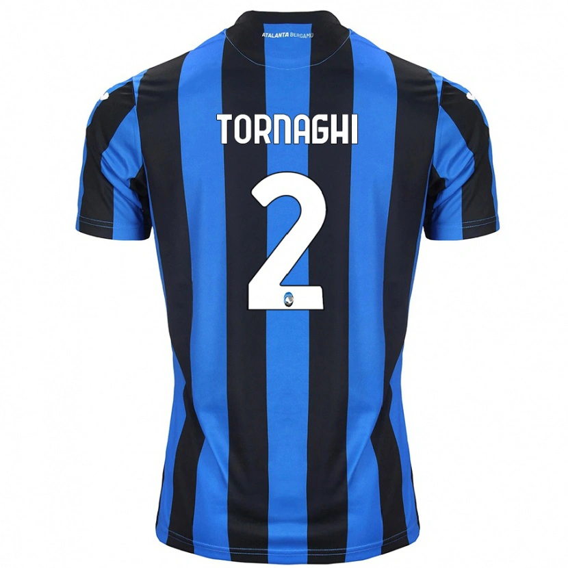 Danxen Bambino Maglia Pietro Tornaghi #2 Blu Nero Kit Gara Home 2024/25 Maglietta