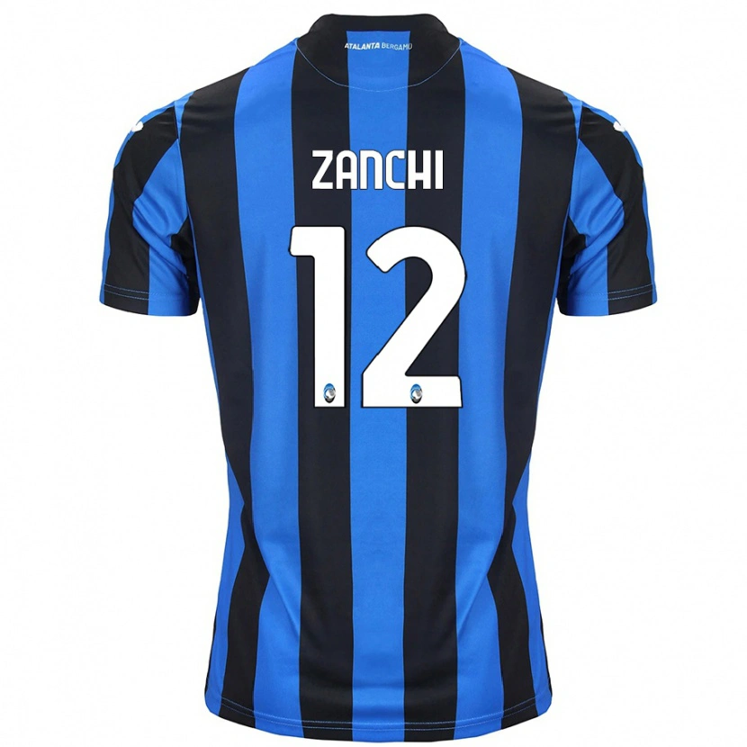 Danxen Bambino Maglia Edoardo Zanchi #12 Blu Nero Kit Gara Home 2024/25 Maglietta