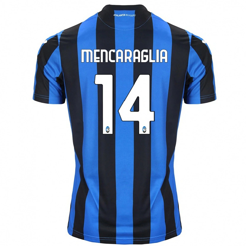 Danxen Bambino Maglia Filippo Mencaraglia #14 Blu Nero Kit Gara Home 2024/25 Maglietta