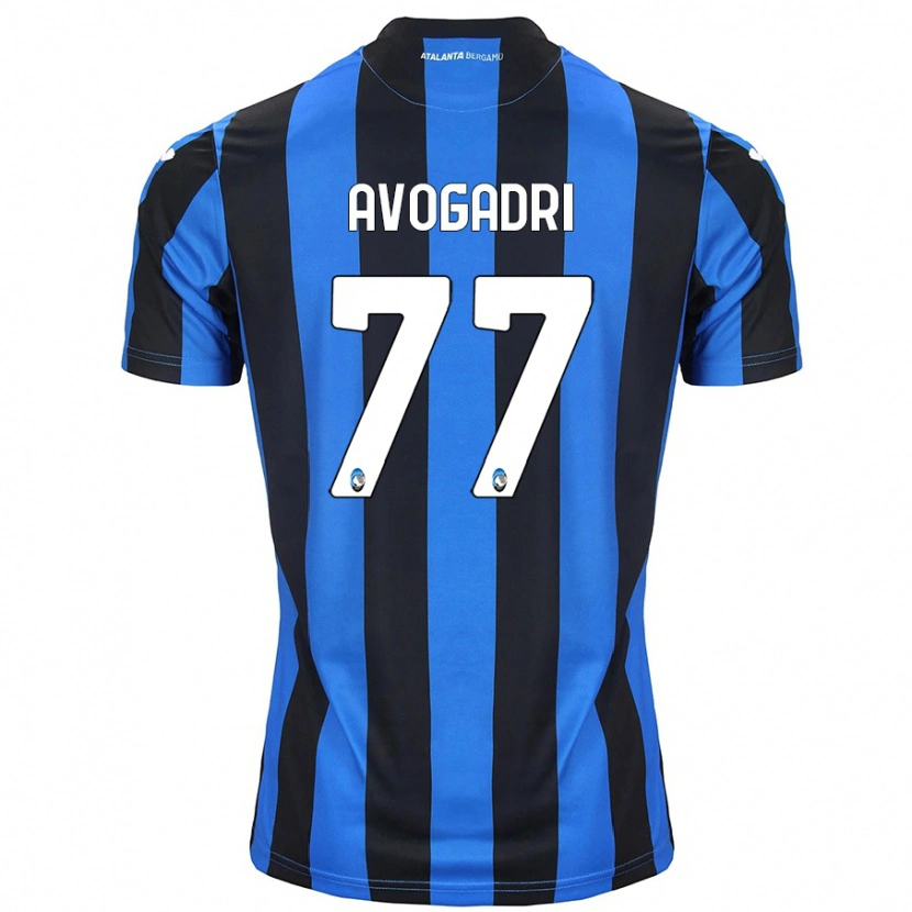 Danxen Bambino Maglia Lorenzo Avogadri #77 Blu Nero Kit Gara Home 2024/25 Maglietta
