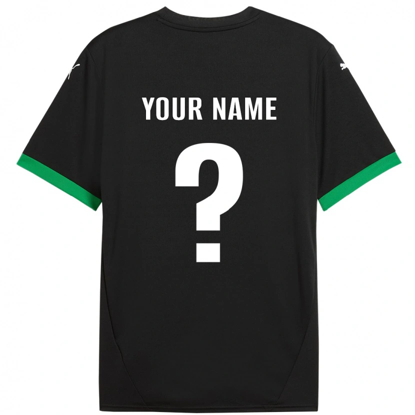 Danxen Bambino Maglia Il Tuo Nome #0 Nero Verde Scuro Kit Gara Home 2024/25 Maglietta