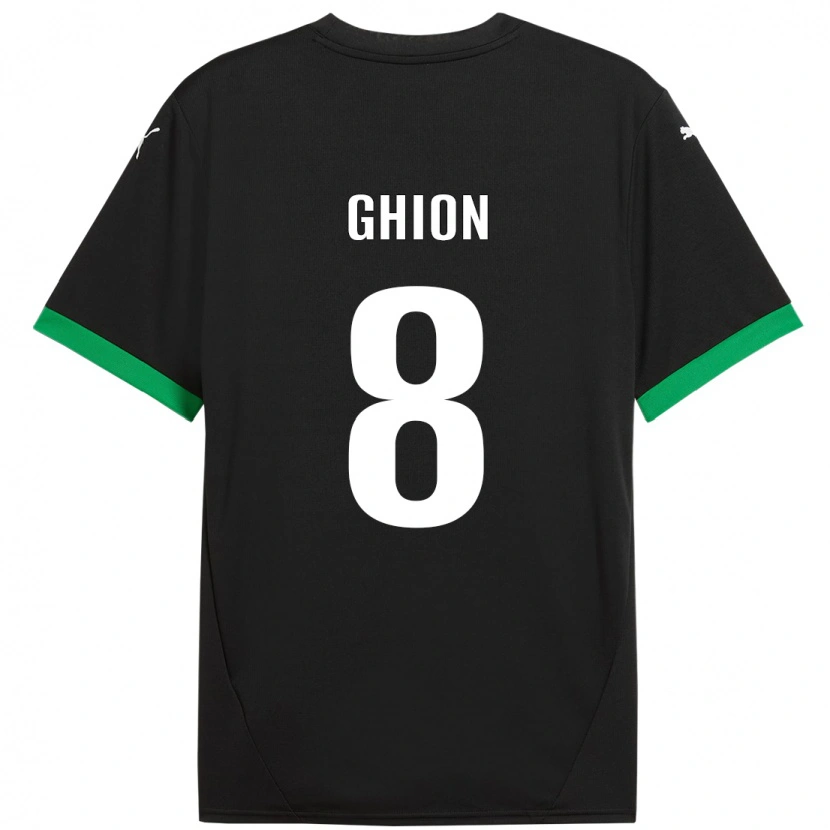 Danxen Bambino Maglia Andrea Ghion #8 Nero Verde Scuro Kit Gara Home 2024/25 Maglietta
