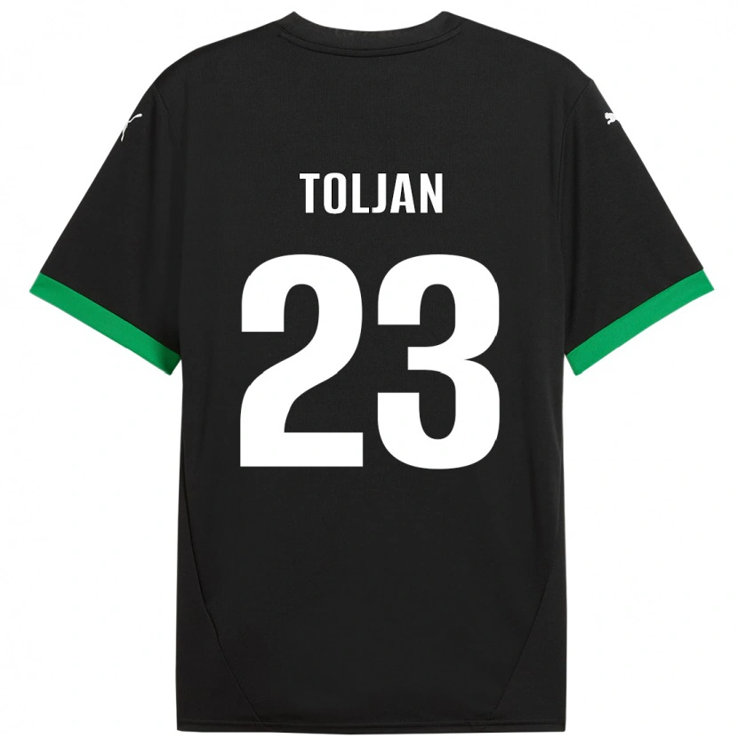 Danxen Bambino Maglia Jeremy Toljan #23 Nero Verde Scuro Kit Gara Home 2024/25 Maglietta