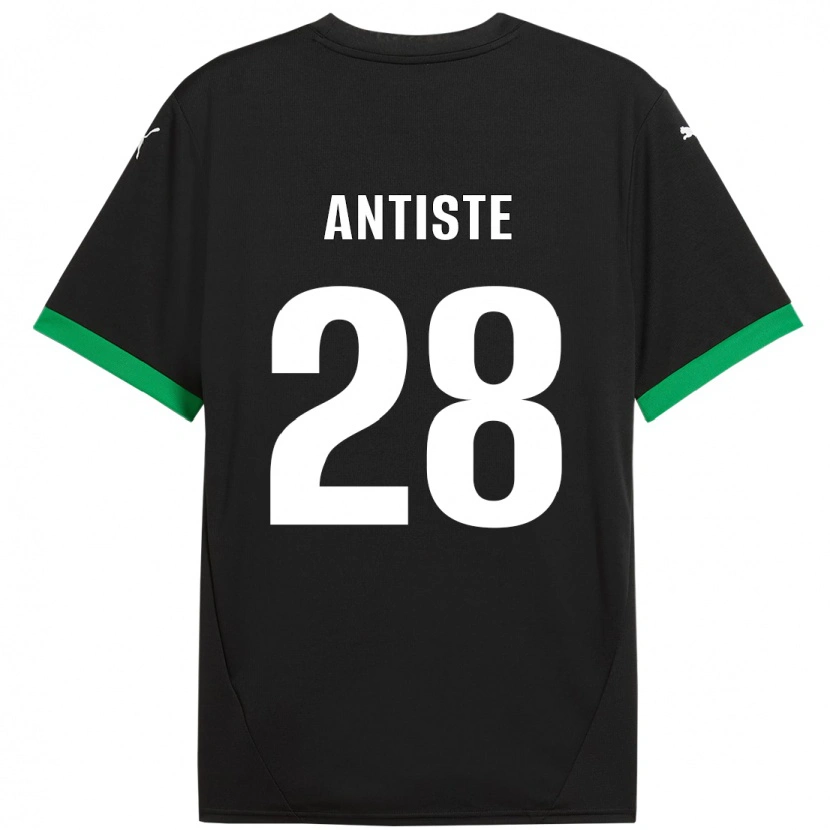 Danxen Bambino Maglia Janis Antiste #28 Nero Verde Scuro Kit Gara Home 2024/25 Maglietta