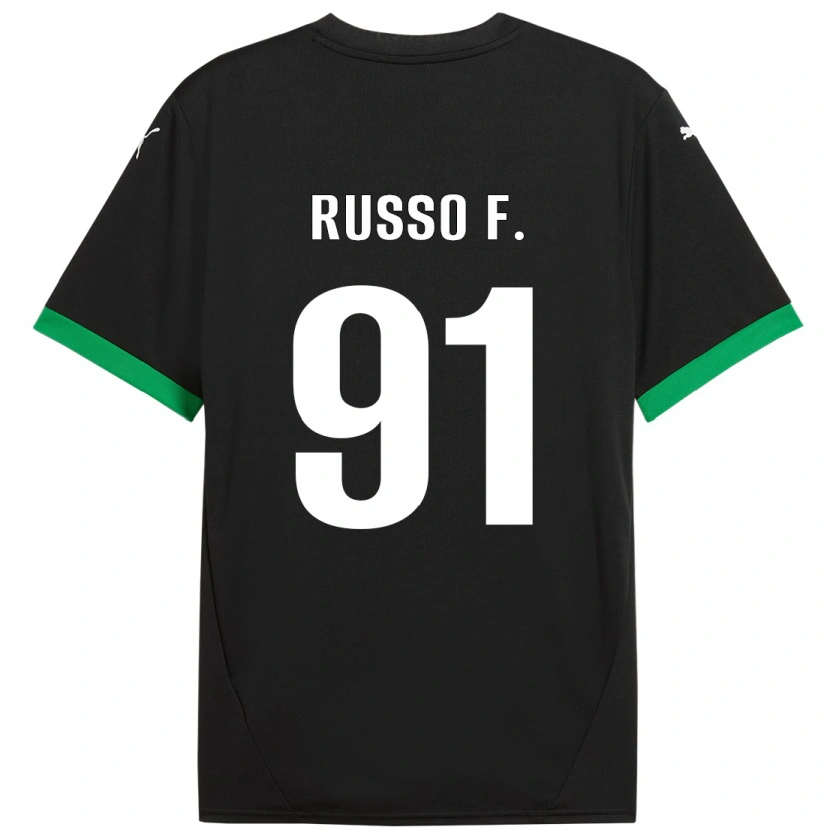 Danxen Bambino Maglia Flavio Russo #91 Nero Verde Scuro Kit Gara Home 2024/25 Maglietta