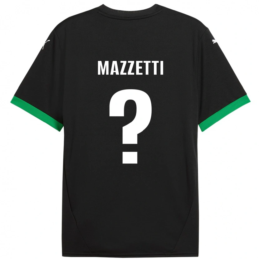 Danxen Bambino Maglia Riccardo Mazzetti #0 Nero Verde Scuro Kit Gara Home 2024/25 Maglietta