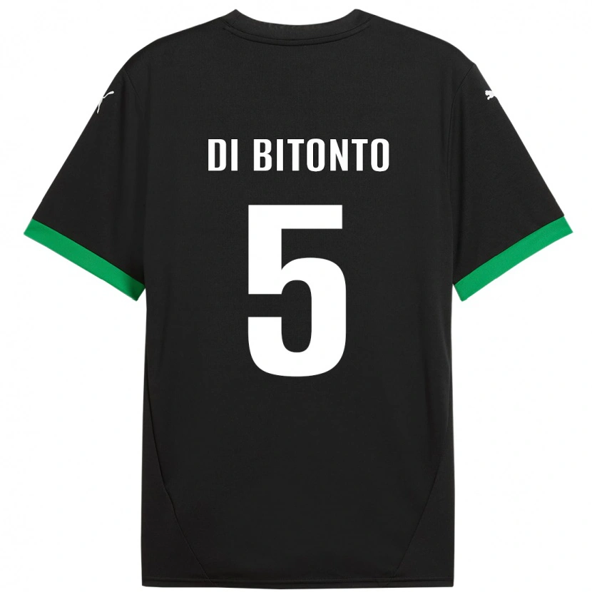 Danxen Bambino Maglia Alessandro Di Bitonto #5 Nero Verde Scuro Kit Gara Home 2024/25 Maglietta