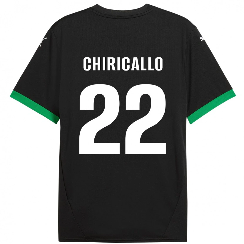Danxen Bambino Maglia Giovanni Chiricallo #22 Nero Verde Scuro Kit Gara Home 2024/25 Maglietta