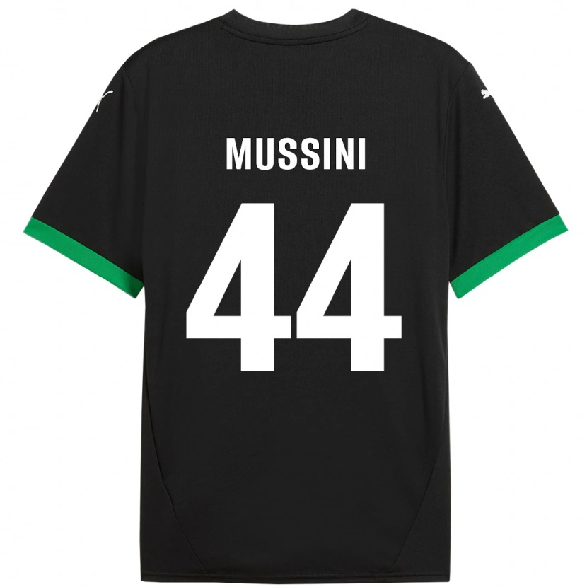 Danxen Bambino Maglia Andrea Mussini #44 Nero Verde Scuro Kit Gara Home 2024/25 Maglietta