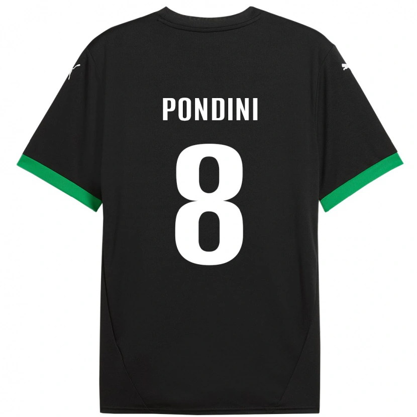Danxen Bambino Maglia Giada Pondini #8 Nero Verde Scuro Kit Gara Home 2024/25 Maglietta