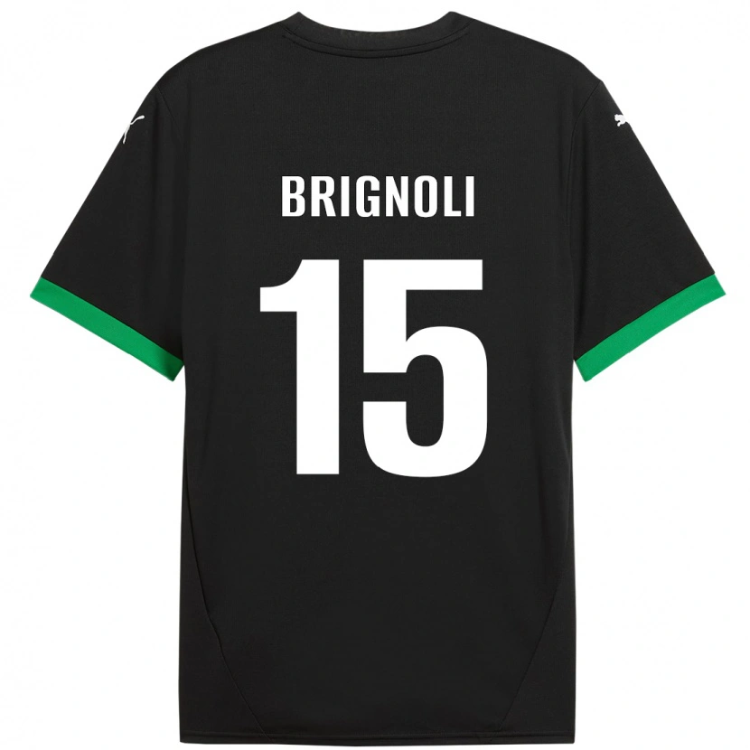 Danxen Bambino Maglia Benedetta Brignoli #15 Nero Verde Scuro Kit Gara Home 2024/25 Maglietta