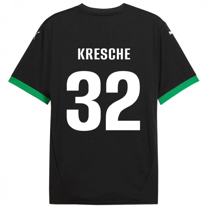 Danxen Bambino Maglia Isabella Kresche #32 Nero Verde Scuro Kit Gara Home 2024/25 Maglietta