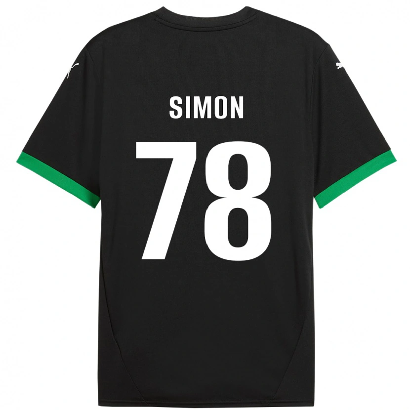 Danxen Bambino Maglia Bénédicte Simon #78 Nero Verde Scuro Kit Gara Home 2024/25 Maglietta