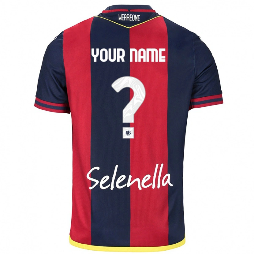 Danxen Bambino Maglia Il Tuo Nome #0 Rosso Blu Reale Kit Gara Home 2024/25 Maglietta