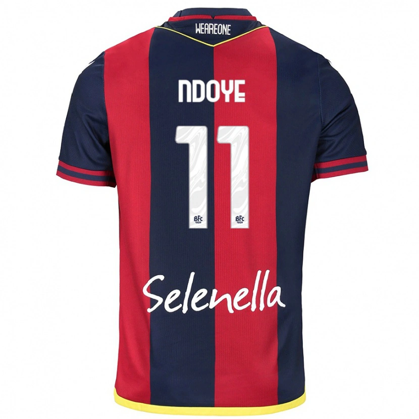 Danxen Bambino Maglia Dan Ndoye #11 Rosso Blu Reale Kit Gara Home 2024/25 Maglietta