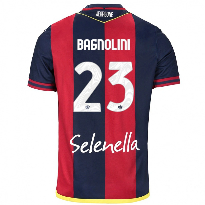 Danxen Bambino Maglia Nicola Bagnolini #23 Rosso Blu Reale Kit Gara Home 2024/25 Maglietta