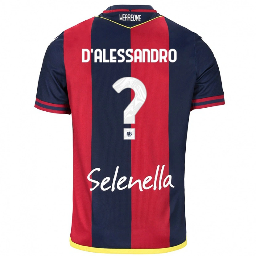 Danxen Bambino Maglia Giuliano D'alessandro #0 Rosso Blu Reale Kit Gara Home 2024/25 Maglietta