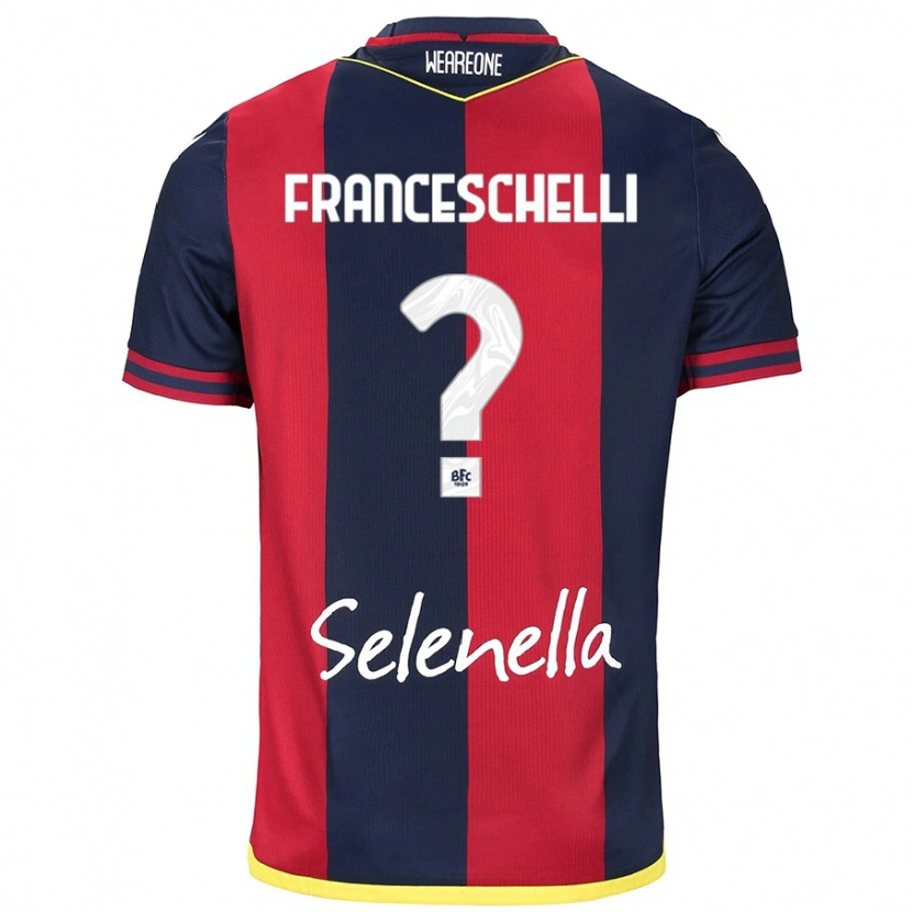 Danxen Bambino Maglia Matteo Franceschelli #0 Rosso Blu Reale Kit Gara Home 2024/25 Maglietta