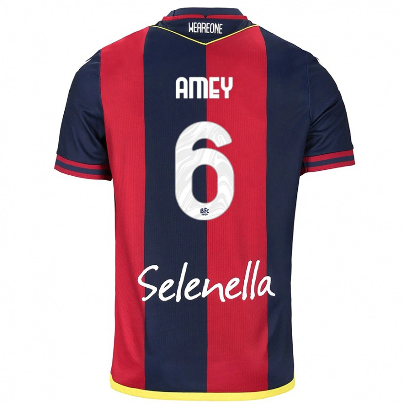 Danxen Bambino Maglia Wisdom Amey #6 Rosso Blu Reale Kit Gara Home 2024/25 Maglietta