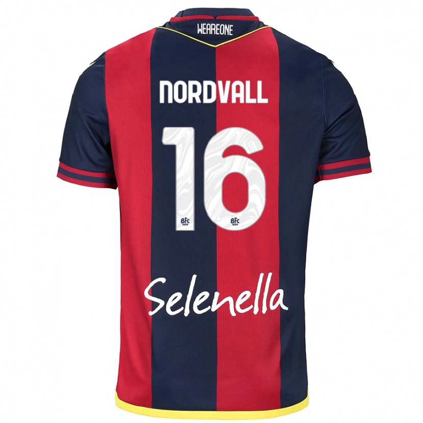 Danxen Bambino Maglia Ossian Nordvall #16 Rosso Blu Reale Kit Gara Home 2024/25 Maglietta