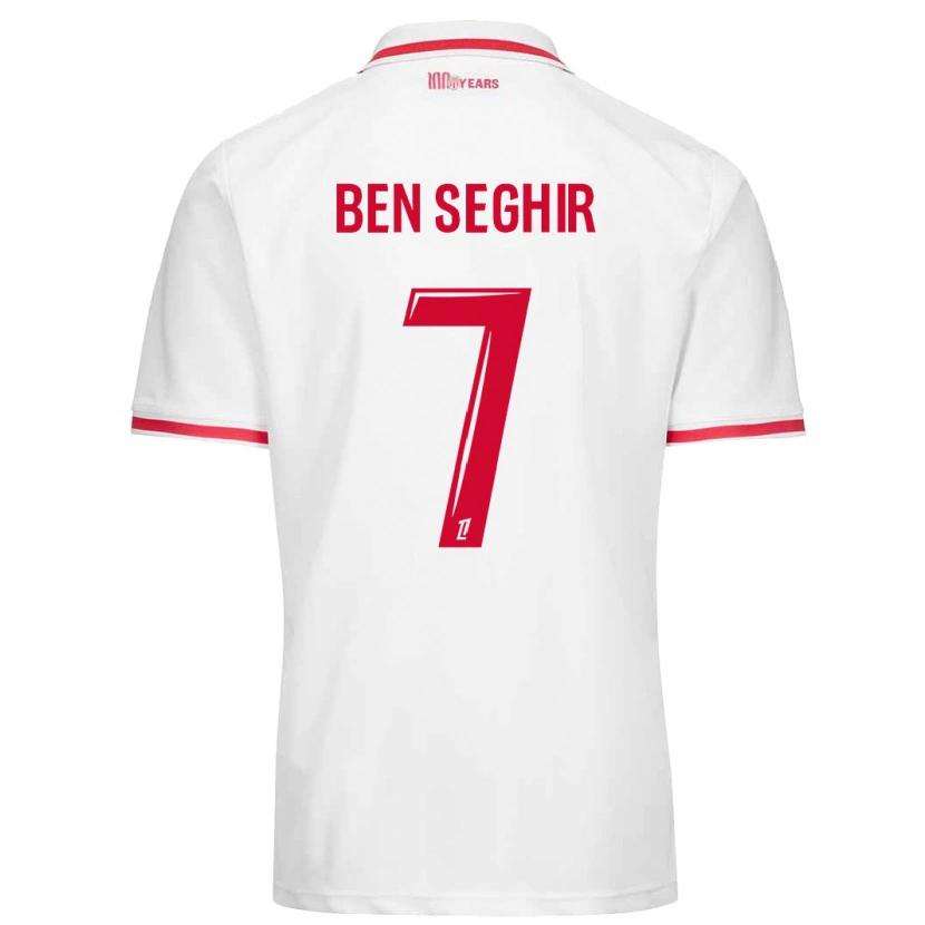 Danxen Bambino Maglia Eliesse Ben Seghir #7 Bianco Rosso Kit Gara Home 2024/25 Maglietta