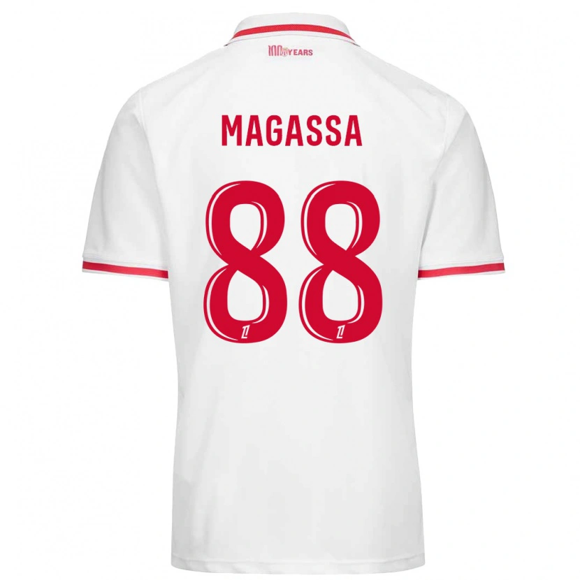 Danxen Bambino Maglia Soungoutou Magassa #88 Bianco Rosso Kit Gara Home 2024/25 Maglietta