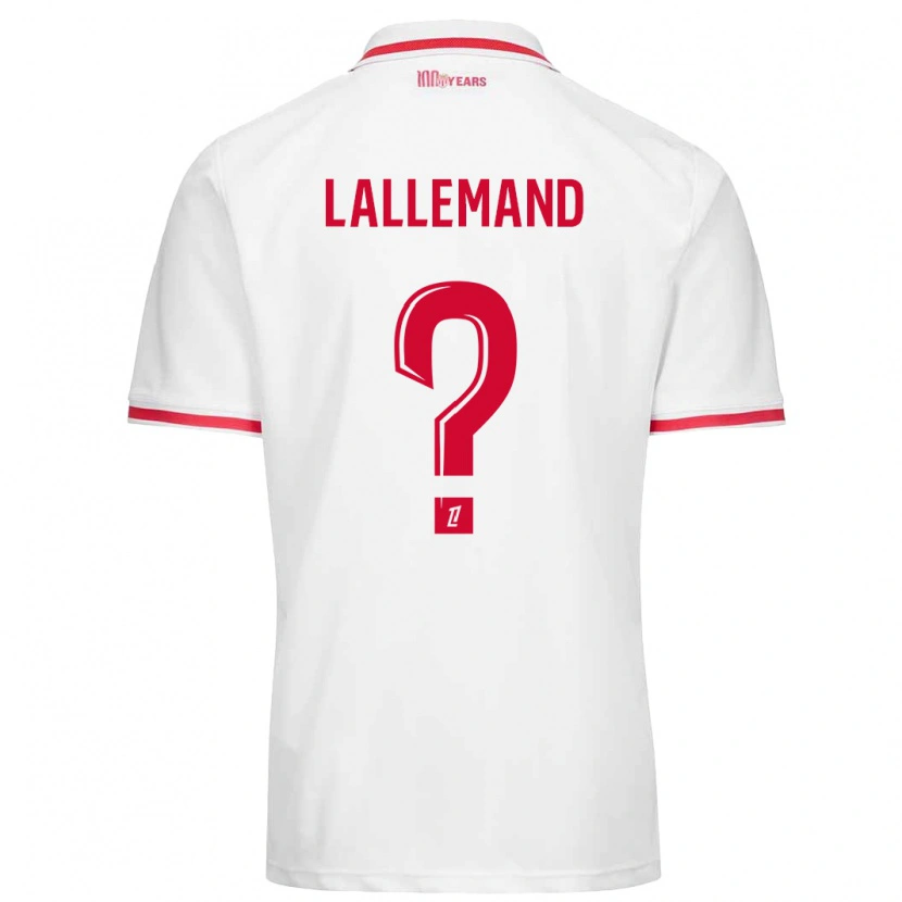 Danxen Bambino Maglia Nassim Lallemand #0 Bianco Rosso Kit Gara Home 2024/25 Maglietta