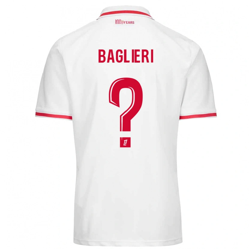 Danxen Bambino Maglia Enzo Baglieri #0 Bianco Rosso Kit Gara Home 2024/25 Maglietta