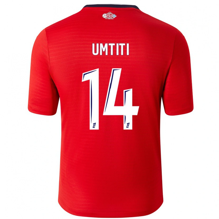 Danxen Bambino Maglia Samuel Umtiti #14 Rosso Bianco Kit Gara Home 2024/25 Maglietta