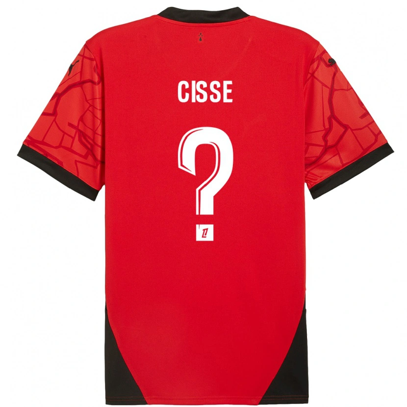 Danxen Bambino Maglia Djaoui Cissé #0 Rosso Nero Kit Gara Home 2024/25 Maglietta