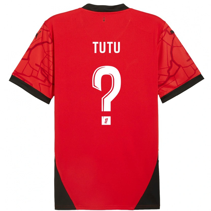 Danxen Bambino Maglia Gabriel Tutu #0 Rosso Nero Kit Gara Home 2024/25 Maglietta