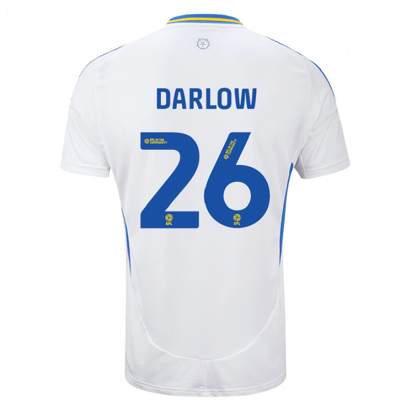 Danxen Bambino Maglia Karl Darlow #26 Bianco Blu Kit Gara Home 2024/25 Maglietta