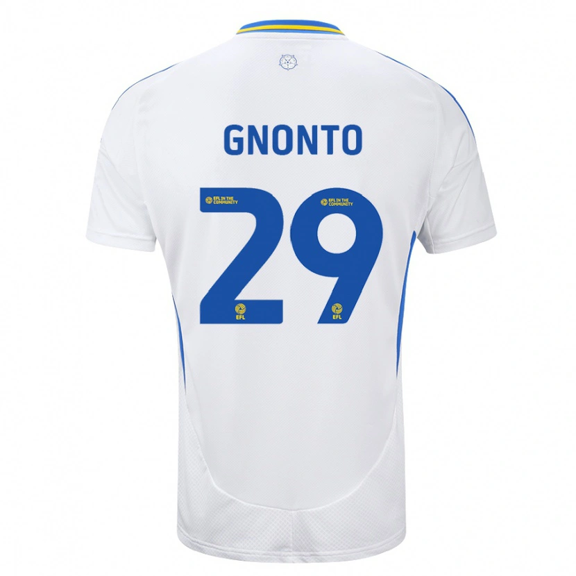Danxen Bambino Maglia Wilfried Gnonto #29 Bianco Blu Kit Gara Home 2024/25 Maglietta